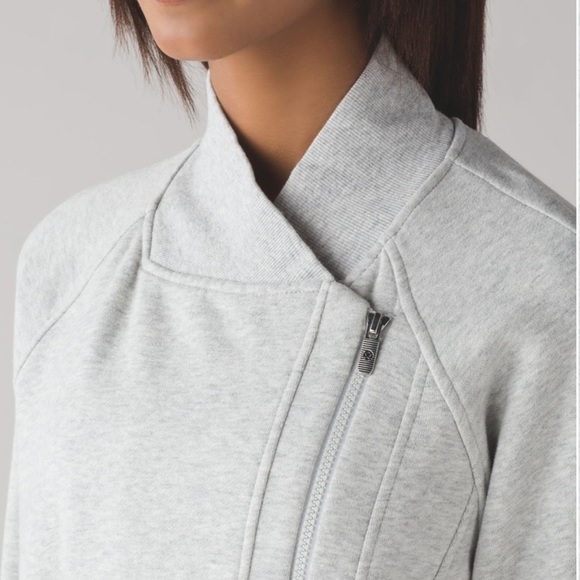 Lululemon Back To It Wrap Jacket Heathered Vapor Light Gray White Size 8 - Picture 4 of 14